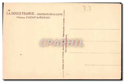 Castelo de Azay-le-Rideau — Castelos da Loire — Edição d'Art YVON — Verso