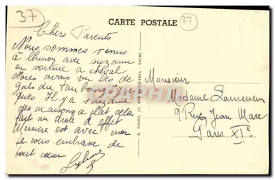 Chinon (Indre-et-Loire) — Rue Voltaire. Velhas Casas. A.P. 62 — Verso