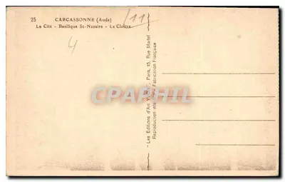 Carcassonne — Miasto - Bazylika św. Nazaire - Klasztor — Wydawnictwo Art Yvon — Rewers