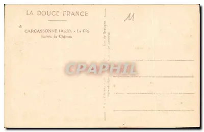 Carcassonne (Aude) — Entrada del Castillo — Editor Yvon, n°4 — Reverso