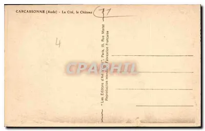 कार्कासोन (ऑड) — शहर, किला — आर्ट नाइट एडिशन्स, पेरिस — पीछे
