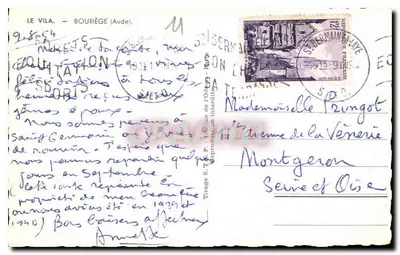 Castelo de Vila — Bouriège (Aude) — Impressão S.T.P. — número de série não visível — Verso