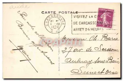 Carcassonne — Torre do Bispo — A. Ballif — Verso