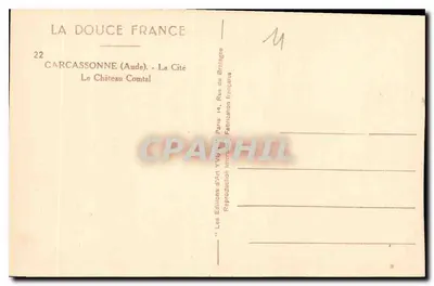 Carcassonne (Aude) — Il Castello Contale — Les Éditions d'Art Yvon, Parigi — Verso