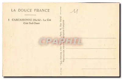 Carcassonne — Miasto — Les Éditions d'Art Yvon, Paris — Rewers