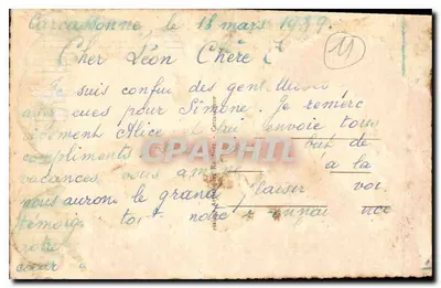 Miasto Carcassonne — Ogólny widok z północy — Fot. E. Roudière, Wydawca — Rewers