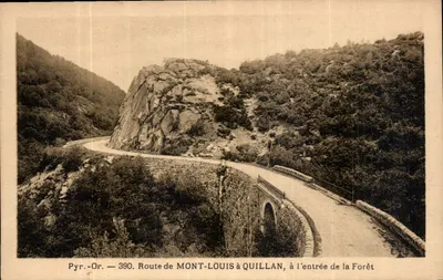 Estrada de Mont-Louis para Quillan, à entrada da Floresta — Pyr. - Or. — 390