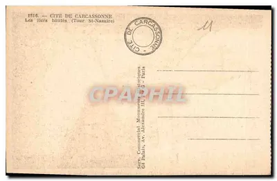 Stad Carcassonne — De hoge eilanden (Torre St-Nazaire) — Sacy Commercial, Parijs — Achterkant