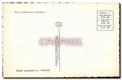 Sonnenuntergang Über Den Esterel — Veröffentlicht Von Der Nationalen Ansichtskartenagentur, 12, Boulevard des Capucines, Paris — Rückseite