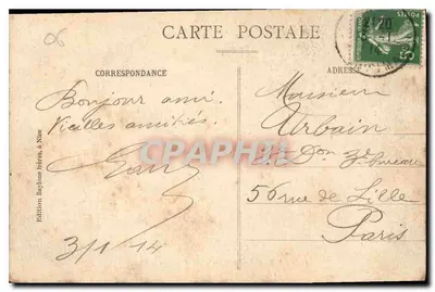 Nice — Ogród Gambetta — Palmy — B.F. nr 133 — Rewers