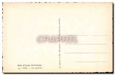 Ogólny widok Nicei — Artystyczna Riviera Azorska — wydawca Gilletta — Rewers