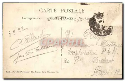 Nice (Arredores) — O Cabo Ferrat — Edição Civette Parisienne, n°127 — Verso
