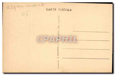 Peira-Cava (A.-M.), hoogte 1500 m. — De Alpenketen — J. Ghilettà en Cie, Nizza — Achterkant