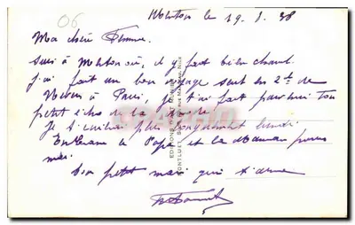 Menton - Widok z Garavan — Munier, nr 252 — Rewers