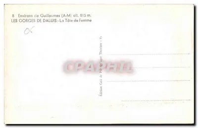 Wąwozy Daluis — Głowa Kobiety — Wydawnictwo CAFé de Parayguget Théniers - 81 — Rewers