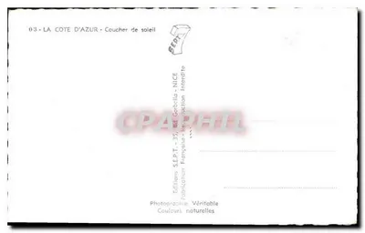 Kraj nad Morzem Śródziemnym - zachód słońca — Wydawnictwo S.E.P.T. - Nice — Rewers