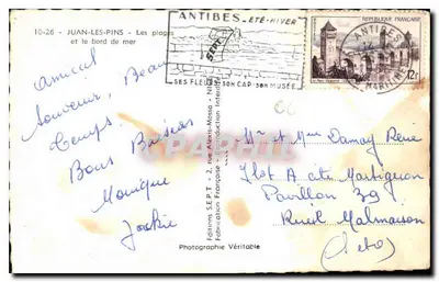 Juan-les-Pins — Las playas y la orilla del mar — Éditions SEPT — Reverso