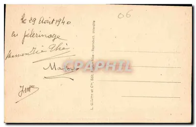 Santuário de Nossa Senhora de Laghet (A.M.) — Arredores de Nice — L. Gniatto & Cie, Nice — Verso