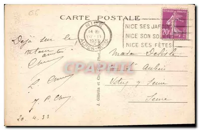 Nice - Rauba-Capeu - Terrasse du Soleil — wydawca J. Gilletta et Cie, nr 68 — Rewers