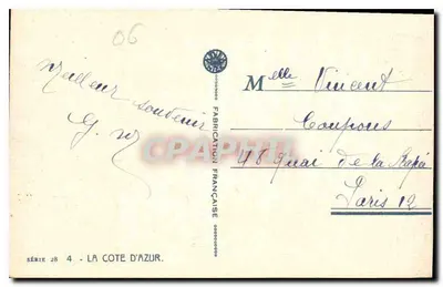 La Côte d'Azur — widok morza i wzgórz — Théaul de Tanguy — Rewers