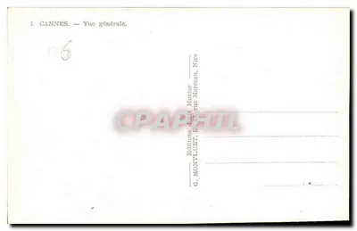 Cannes — Allgemeiner Blick — Editions G. Montluet, Nice — Rückseite