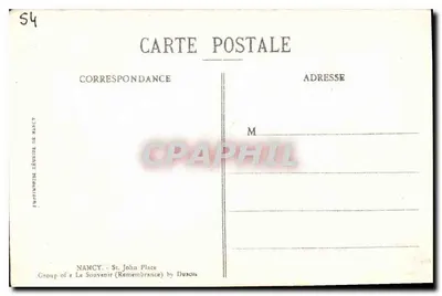 Nancy - Place Saint-Jean - Grupo "Le Souvenir" por Dubois — Verso