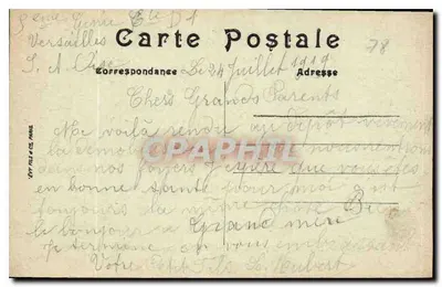 Versailles — Pałac — fasada na tarasie i ogród wodny — LL — Rewers