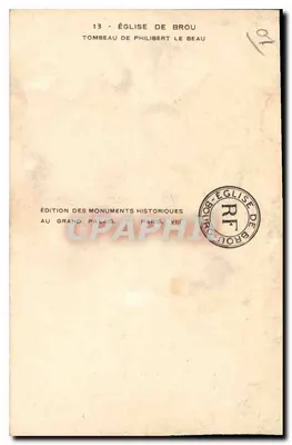 Igreja de Brou — Túmulo de Philibert Le Beau — Edição dos Monumentos Históricos — Verso
