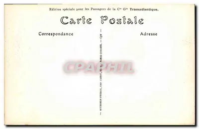 Versailles — Palais du Grand-Trianon — édition spéciale pour les passagers de la Cie Générale Transatlantique — Verso