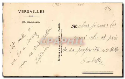 Versaj – Hôtel-de-Ville – Éditions d'Art Guy — Rewers