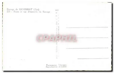 Barrage de Génissiat (Ain) — Ogólny widok zapory — Wydawnictwo Aulx & Razon — Rewers