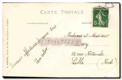 Raymond Loithos — joven muchacho en traje escolar — A. VASTEL, París — Reverso