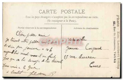 Duas jovens mulheres — diante de um muro vegetal — Foto - Em. Lambert Frères, Tours — Verso