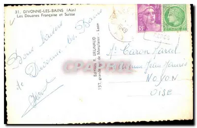 Divonne-les-Bains — Franse Belastingdienst — Edities R. Brunaud — Achterkant