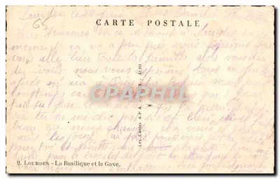 Lourdes - Bazylika i Gave — wydawca A.P.A. nr 9 — Rewers