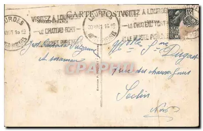 Lourdes - O Castelo-Forte e o Gave — Coleção Grandes Magasins Alliance Católica, n°6 — Verso