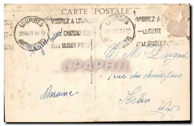 Lourdes — Grot van Massabielle — Collectie Grands Magasins Alliance Catholique — n° 98 — Achterkant