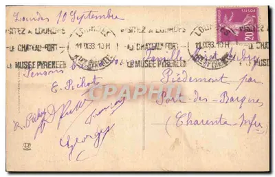 Lourdes - Widok z góry na Esplanade, Bazylikę i Dolinę Gave — wydawca nieznany, nr 815 — Rewers