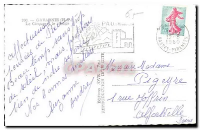Gavarnie (H.P.) — Widok na Cirque i wieś — Wydawnictwo Jove, Pau — Rewers