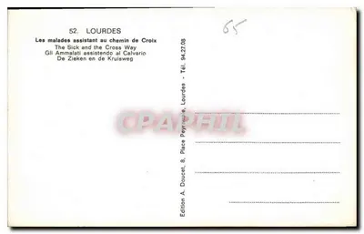 Lourdes — Os doentes assistindo ao caminho da cruz — Ed. Llux — Verso