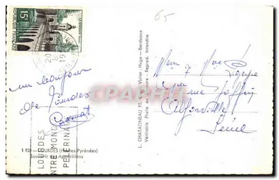 Lourdes — Centenário 1858-1958 — Editor Elcée — Verso