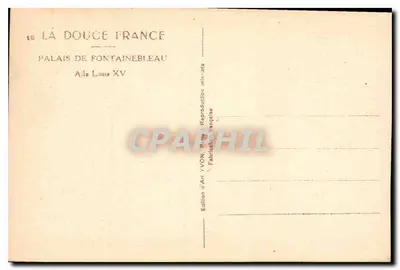 Palácio de Fontainebleau — Ala Luís XV — Edição d'Art YVON — Verso