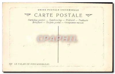 O Palácio de Fontainebleau — A Sala do Trono — editor L'Indépendant, n° 242 — Verso