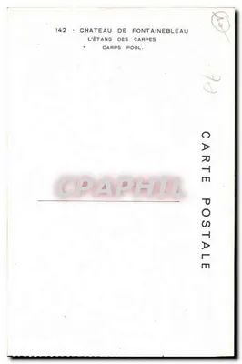 Castillo de Fontainebleau — El Estanque de las Carpes — Tarjeta postal n°142 — Reverso
