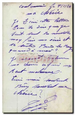 Uścisk — pocałunek — Bleuet Paris 301 — Rewers