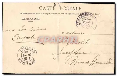 Miasto Carcassonne - Mała Krawędź Zachodniego Południa — (E. Roudière, wydawca) — Rewers