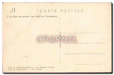 Miasto Carcassonne — Zamek Komtal — Corbier Imprimeur — Rewers