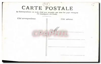 Zamek Azay-le-Rideau — widok zamek odbijający się w wodzie — wydawca nieznany, nr serii 37 — Rewers