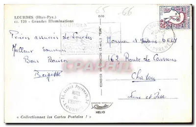 Lourdes (Htes-Pyr.) — Wielkie Oświetlenia — Wydawca Hélios, nr 120 — Rewers