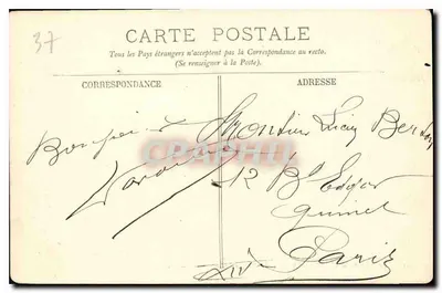 Loches — Het Koninklijk Kasteel en de Poort van de Cordeliers — LL. — Uitgever : Charles Horace — Achterkant